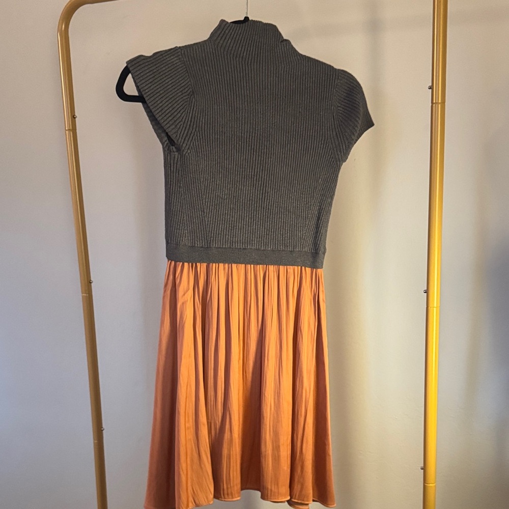 Anthropologie gray  and Orange Knit Dress